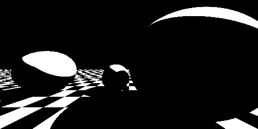 rendered output, but with black and white harsh shadows